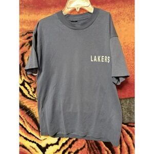 Vintage 80s Lakers  T Shirt Plain Single Stitch Plain Tee USA Simple Style